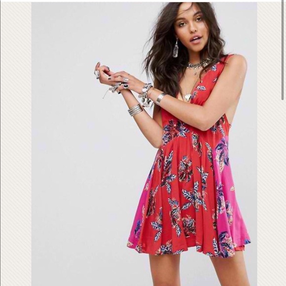 Pink & Red Floral “Thought I was Dreaming” Free People Dress - Picture 2 of 9